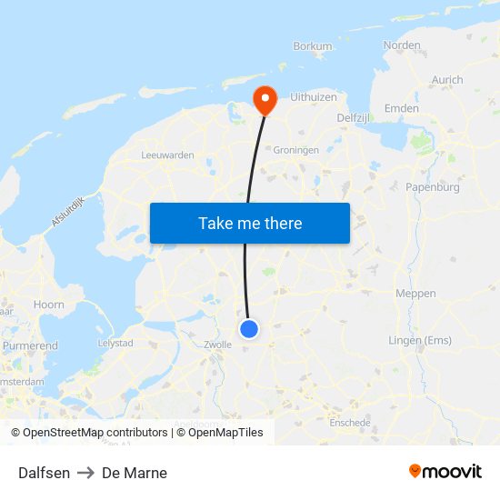 Dalfsen to De Marne map