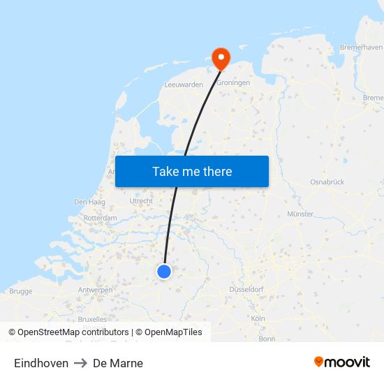 Eindhoven to De Marne map