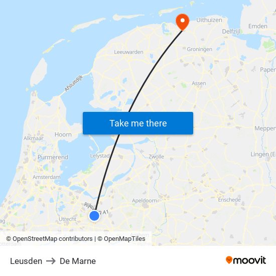 Leusden to De Marne map