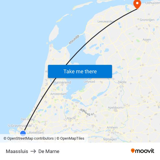 Maassluis to De Marne map