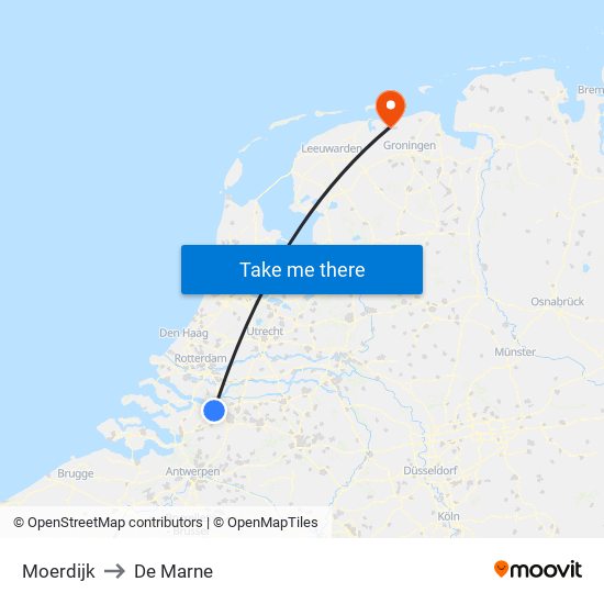 Moerdijk to De Marne map