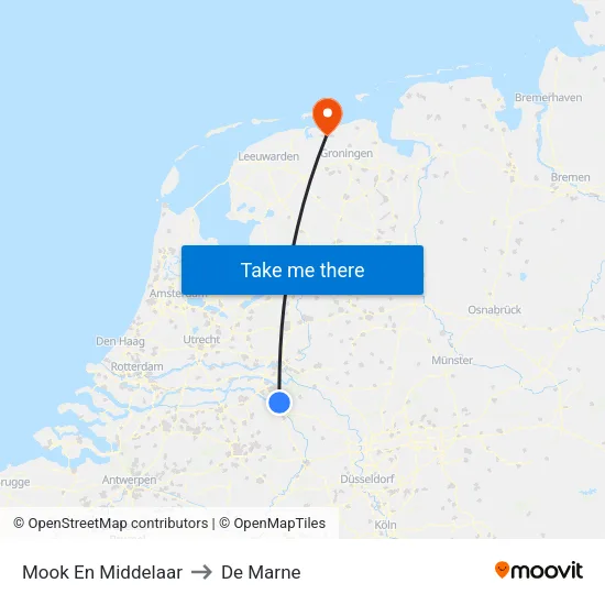 Mook En Middelaar to De Marne map