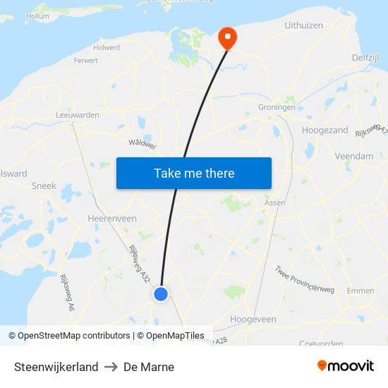 Steenwijkerland to De Marne map