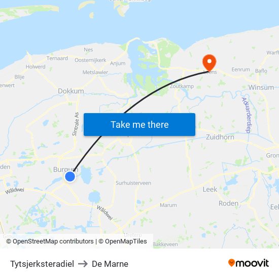 Tytsjerksteradiel to De Marne map