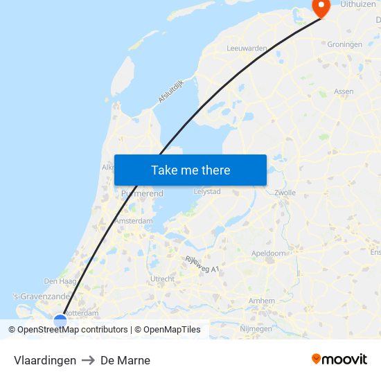 Vlaardingen to De Marne map