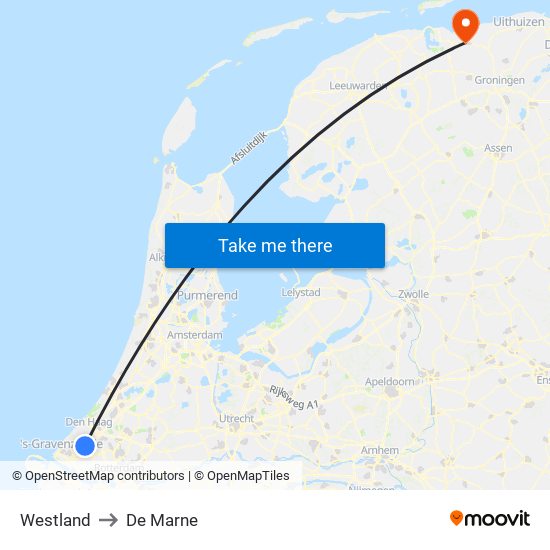 Westland to De Marne map