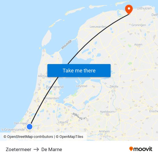 Zoetermeer to De Marne map
