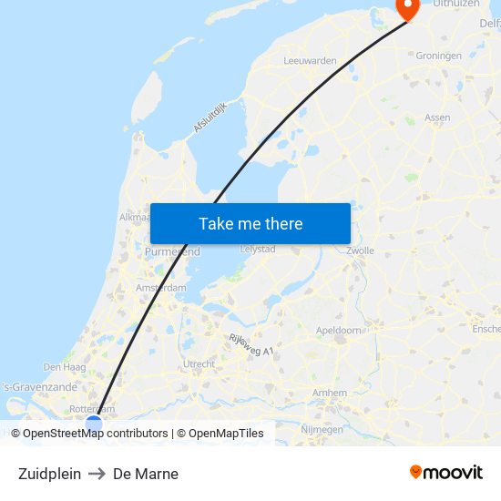 Zuidplein to De Marne map