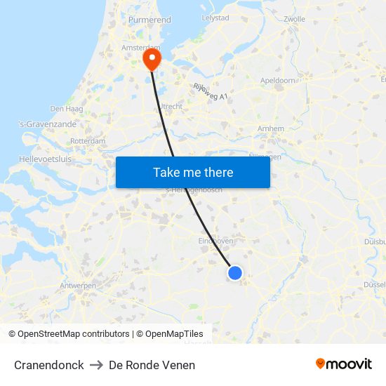 Cranendonck to De Ronde Venen map