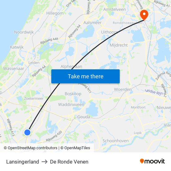 Lansingerland to De Ronde Venen map