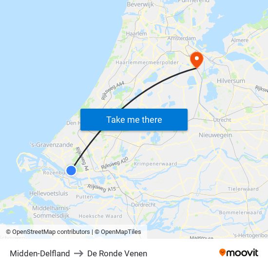 Midden-Delfland to De Ronde Venen map