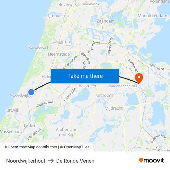 Noordwijkerhout to De Ronde Venen map