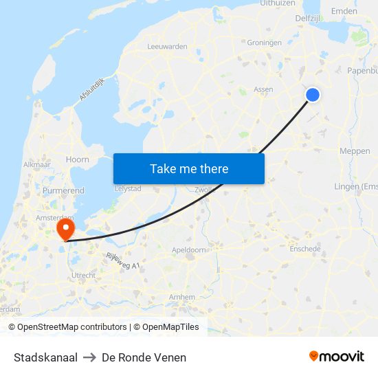 Stadskanaal to De Ronde Venen map