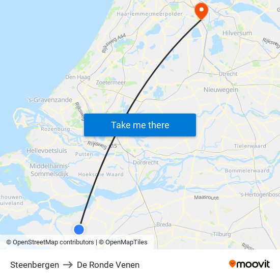 Steenbergen to De Ronde Venen map