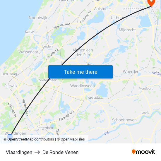 Vlaardingen to De Ronde Venen map