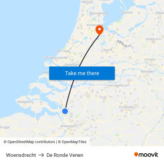 Woensdrecht to De Ronde Venen map