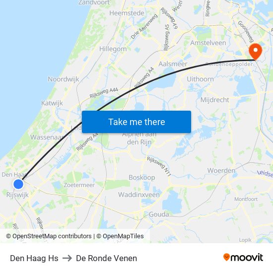 Den Haag Hs to De Ronde Venen map