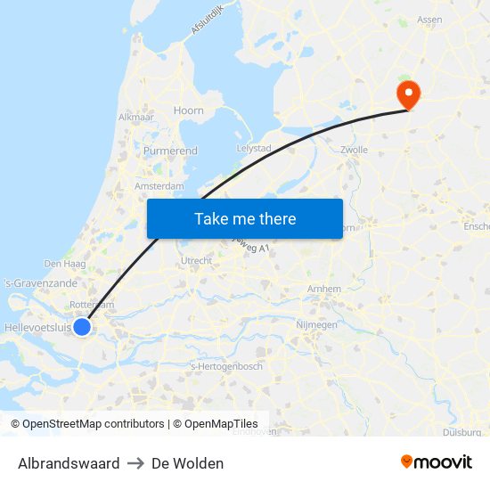 Albrandswaard to De Wolden map