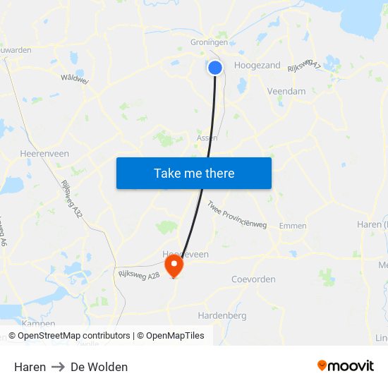 Haren to De Wolden map