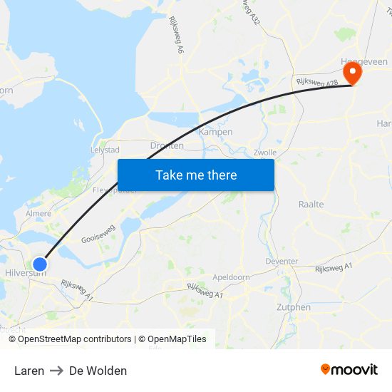 Laren to De Wolden map