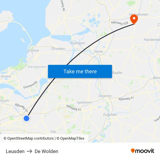 Leusden to De Wolden map