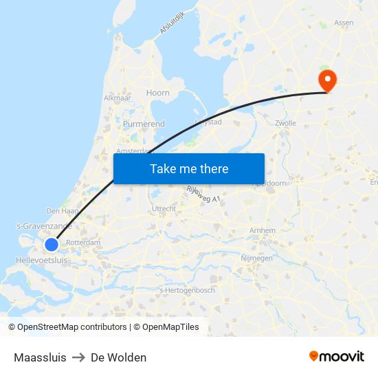 Maassluis to De Wolden map