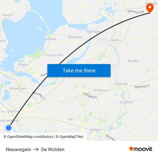 Nieuwegein to De Wolden map