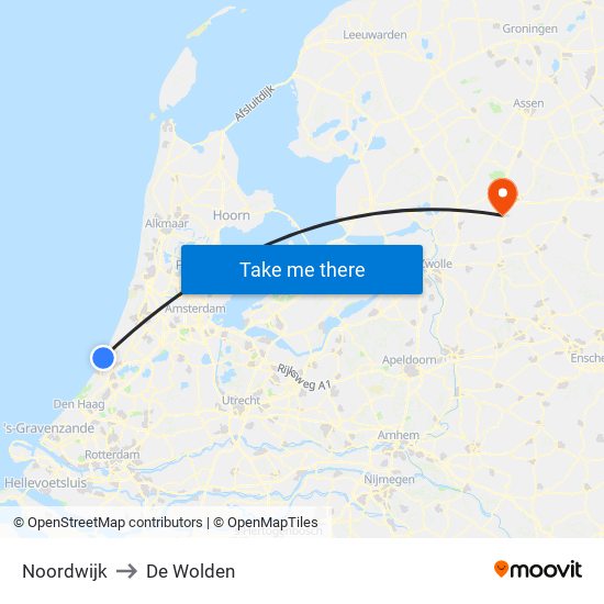 Noordwijk to De Wolden map