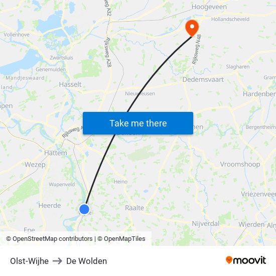 Olst-Wijhe to De Wolden map