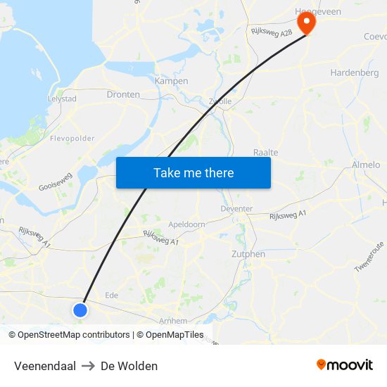 Veenendaal to De Wolden map