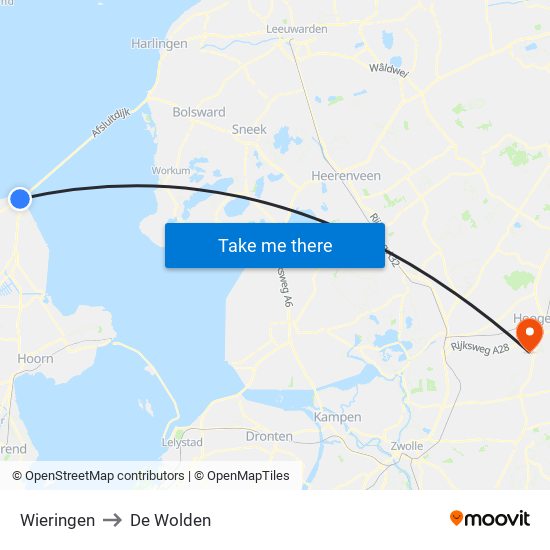 Wieringen to De Wolden map