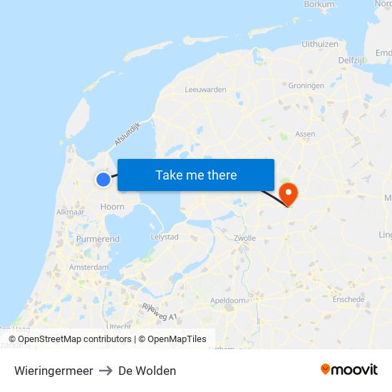 Wieringermeer to De Wolden map