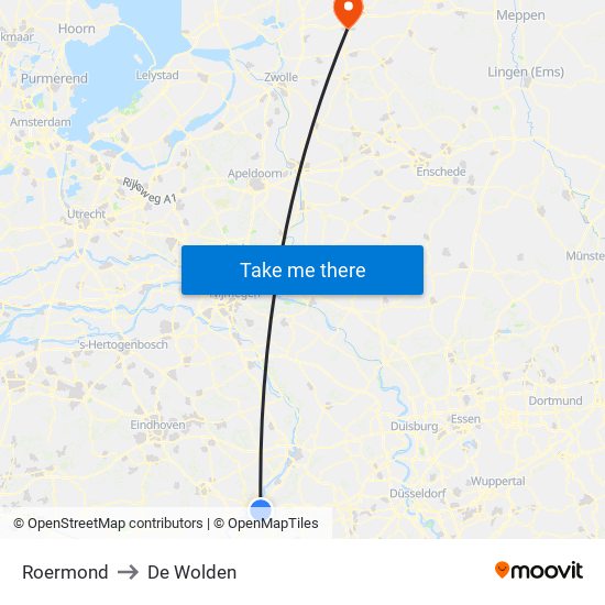 Roermond to De Wolden map