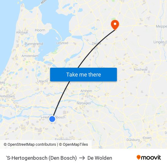 'S-Hertogenbosch (Den Bosch) to De Wolden map