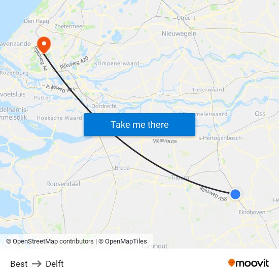 Best to Delft map