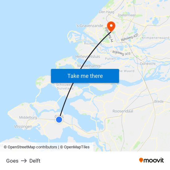 Goes to Delft map