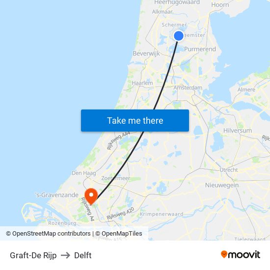 Graft-De Rijp to Delft map