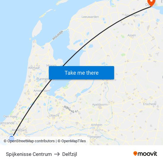 Spijkenisse Centrum to Delfzijl map