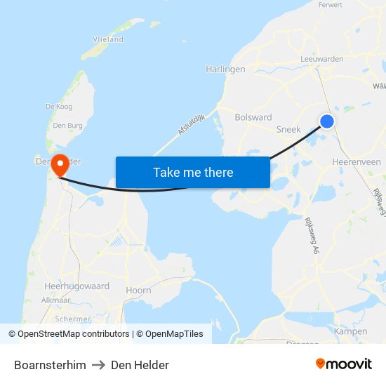 Boarnsterhim to Den Helder map