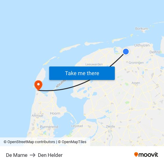 De Marne to Den Helder map