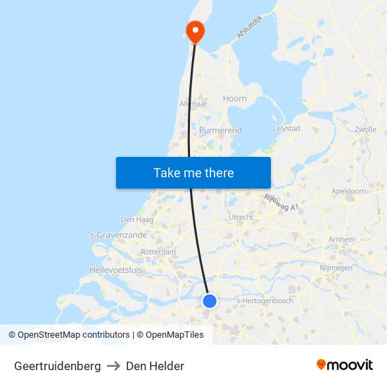 Geertruidenberg to Den Helder map