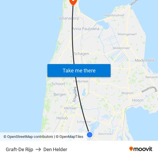 Graft-De Rijp to Den Helder map