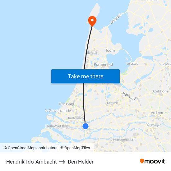 Hendrik-Ido-Ambacht to Den Helder map