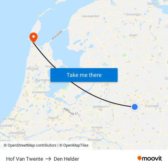 Hof Van Twente to Den Helder map