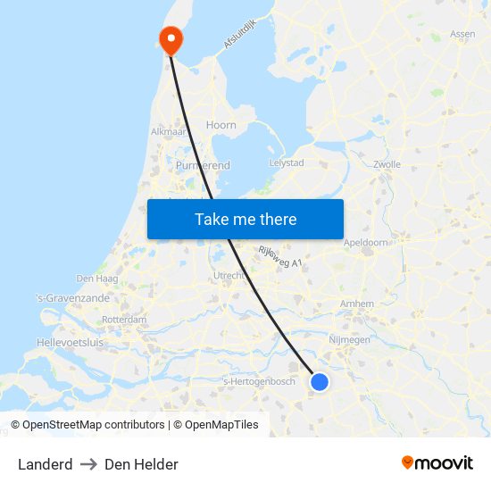 Landerd to Den Helder map