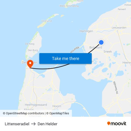 Littenseradiel to Den Helder map