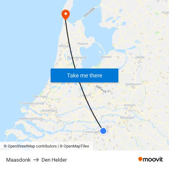 Maasdonk to Den Helder map