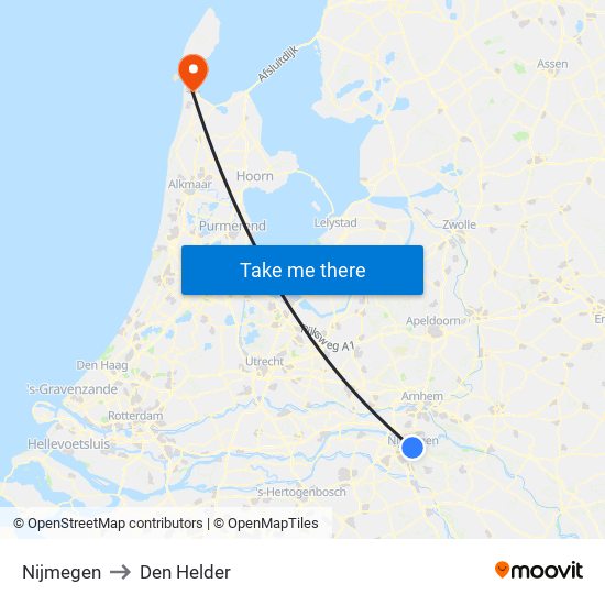 Nijmegen to Den Helder map