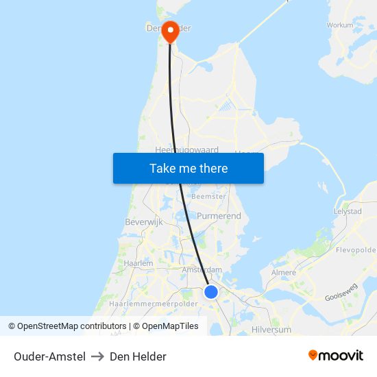 Ouder-Amstel to Den Helder map