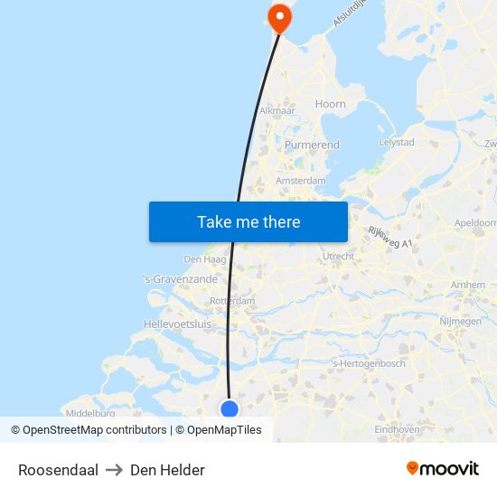 Roosendaal to Den Helder map